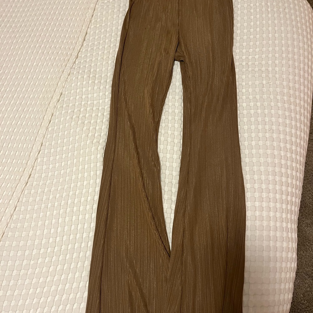 Brown Textured Pants